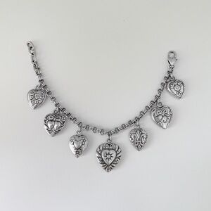 Vintage Heart Charm Bracelet
